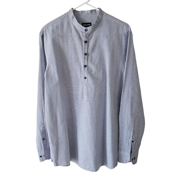 Giorgio Armani Men’s Shirt Size 40 IT (S US) Made in Italy Blue - Picture 1 of 7